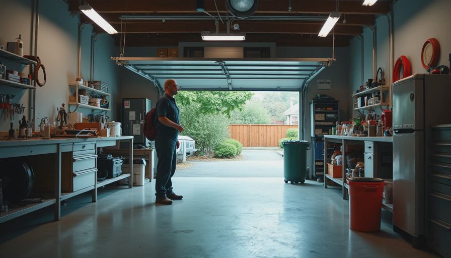 Visual context for garage wall exhaust fan