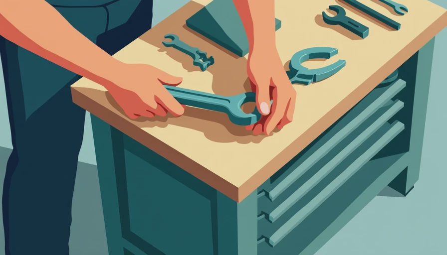 Illustration for heavy duty work bench with storage