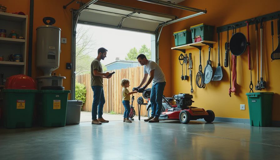 Visual context for yard tool storage rack