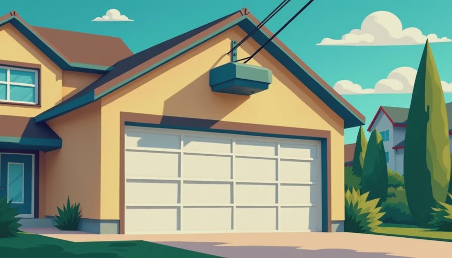 Illustration for commercial garage door opener installation
