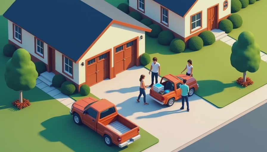 Illustration for garage doors brown